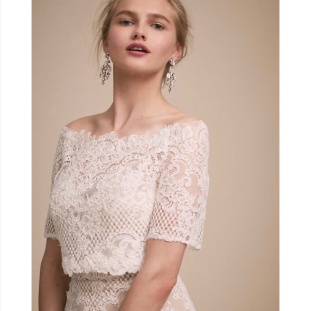 BHLDN Walsh Lace Wedding Dress Topper, Size 4